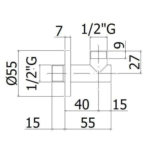 ZACC205 PRESA ACQUA ø1/2" CON ROSONE CROMATO PAFFONI-Archigo.it