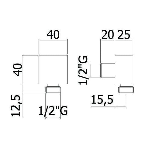 ZACC238 PRESA ACQUA QUADRA LEVEL METALLO STEEL PAFFONI-Archigo.it