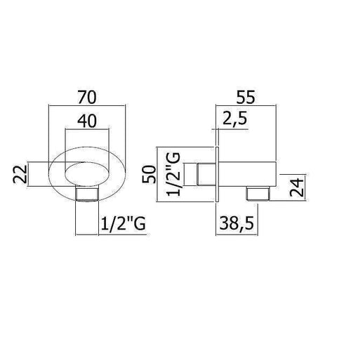 ZACC271 PRESA ACQUA INCASSO ELITTICA ø1/2" CROMATO PAFFONI-Archigo.it
