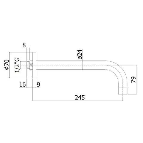 ZBOC082 STICK BOCCA A PARETE L.245 STEEL PAFFONI-Archigo.it