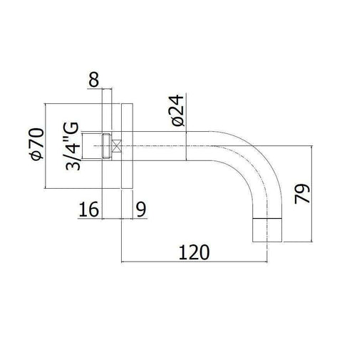 ZBOC106 STICK BOCCA INCASSO L.120 STEEL PAFFONI-Archigo.it