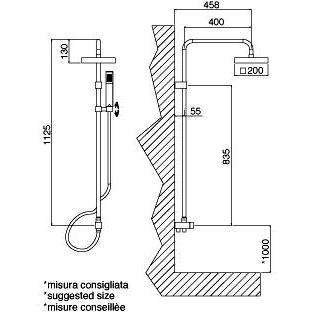 ZCOL617 LEVEL PLUS COLONNA DOCCIA SENZA MISCELATORE CROMATO PAFFONI-Archigo.it