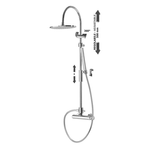 ZCOL710 BERRY COLONNA DOCCIA CON MISCELATORE BR168R CROMATO PAFFONI-Archigo.it