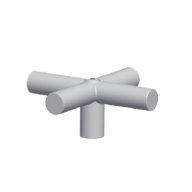 ZMANV057 MANIGLIA QUATTRO NUDA CROMO/ROSSO PAFFONI-Archigo.it