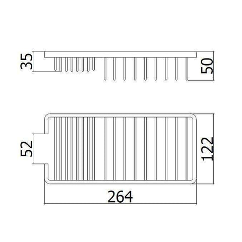 ZPOR001 GRIGLIA CESTINO 264x122x50 CROMATO PAFFONI-Archigo.it