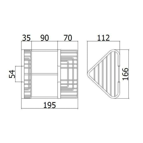 ZPOR004 GRIGLIA CESTINO 2 RIPIANI 166x112x195 CROMATO PAFFONI-Archigo.it
