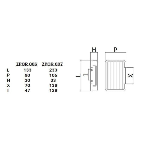 ZPOR007 GRIGLIA CESTINO MEDIA 233x105x33 CROMATO PAFFONI-Archigo.it