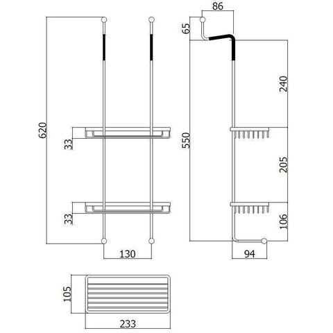 ZPOR008 GRIGLIA CESTINO 2 RIPIANI ALTO CROMATO PAFFONI-Archigo.it