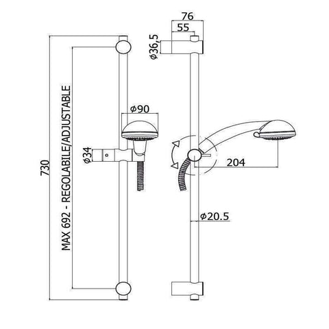 ZSAL119 ROYAL SET SALISCENDI L.730 CROMATO PAFFONI-Archigo.it