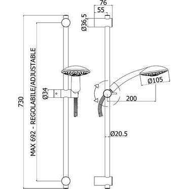 ZSAL181 LANCE SET SALISCENDI L.730 CROMATO PAFFONI-Archigo.it