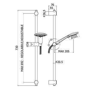 ZSAL194 BRIO SET SALISCENDI L.730 CROMATO PAFFONI-Archigo.it
