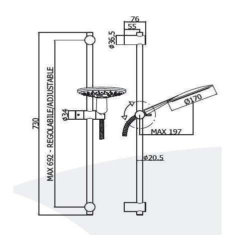 ZSAL196 ODEON SET SALISCENDI L.730 CROMATO PAFFONI-Archigo.it