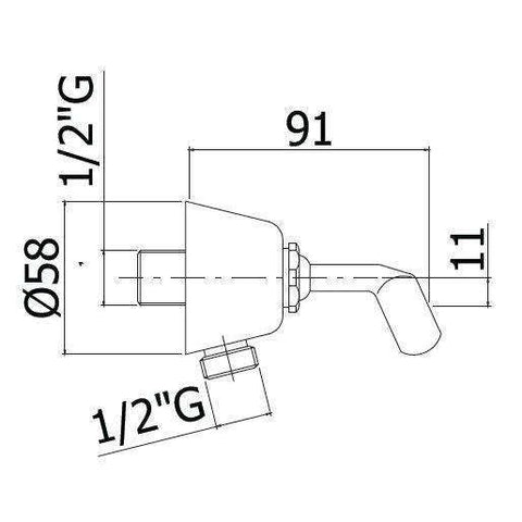 ZSUP012 SUPPORTO INCASSO FISSO CON PRESA ACQUA CROMO/GOLDEN FLASH PAFFONI-Archigo.it