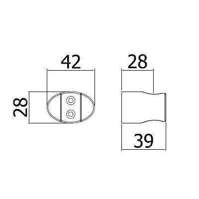 ZSUP030 BERRY SUPPORTO ESTERNO FISSO ELLITTICO CROMATO PAFFONI-Archigo.it