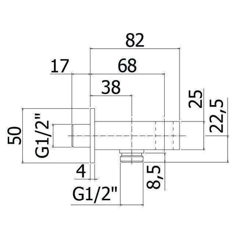 ZSUP032 SUPPORTO QUADRO FISSO CON PRESA ACQUA METALLO CROMATO PAFFONI-Archigo.it